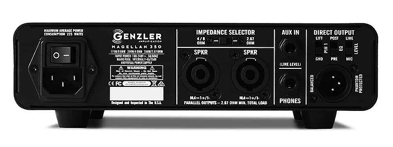 Genzler 350 Amp Head back view